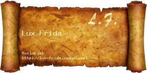 Lux Frida névjegykártya